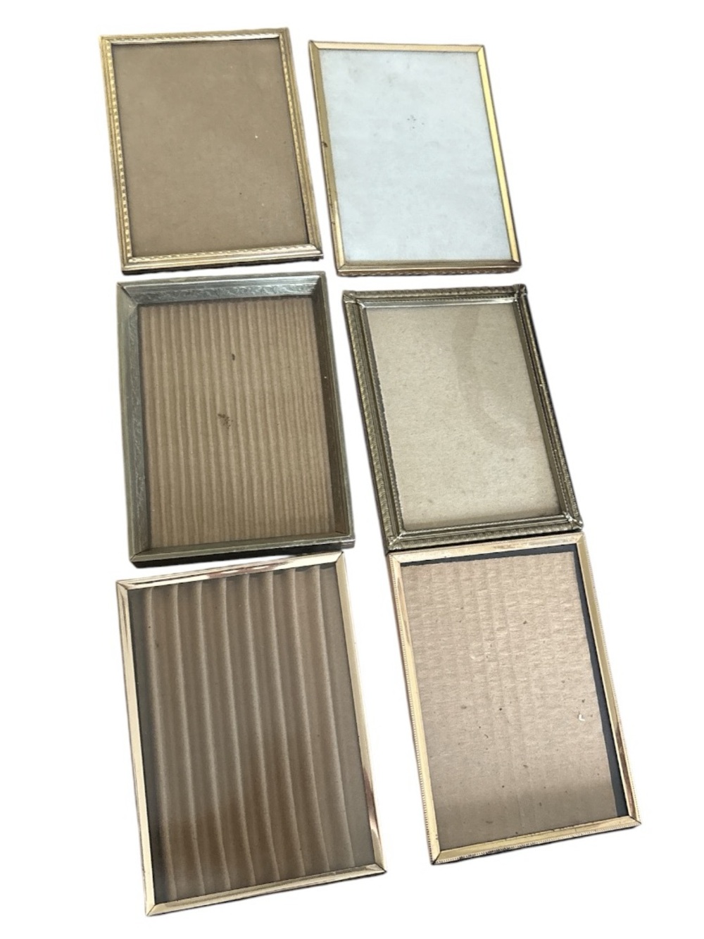 Vintage of Six (6) Brass Metal Picture Frames|5x7